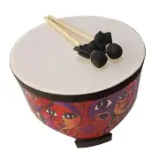 Wooden Ground Drum Early Education with 2 Mallets Percussion for Children