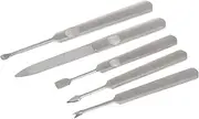 PLAFOPE Forks Kit 5pcs Cuticle Pusher Nail Buffing Tool Nail Cuticle Remover for Home