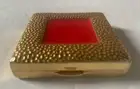 Vintage Estee Lauder Red Gold Box Compact Lucidity Translucent Pressed Powder