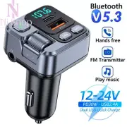Bluetooth 5.3 Wireless Radio Car FM Transmitter PD Dual USB Charger MP3 Player