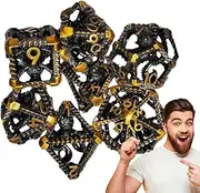 Cool Dice Set - Steampunk Polyhedral Dice Games Set - Unique Family Role Playing Games Accessories for Home, School, Dorm, Hotel
