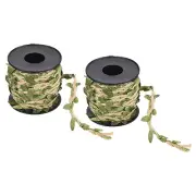 2 Roll 33ft 5mm Burlap Leaf Ribbon Vine Natural Jute Rope Twine, Green