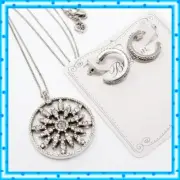 Brighton Illumina Flair Necklace & Small Hoop Earrings Set NWT $186 Pouch