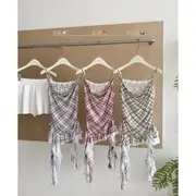 Spaghetti Strap Cowl Neck Plaid Cami Top Plaid - Red - One Size