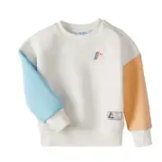Aldi Gear 2025 Kid's Cream Colorblock Fleece Pullover Sweatshirt S (6-7) NWT