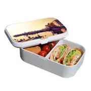 Lunch Box Food Container Snack Picnic Authentic Wood Strap Cutlery Calm