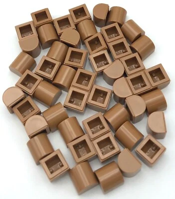 Lego 50 New Medium Nougat Slopes Curved 1 x 1 Double Sloped Pieces Parts