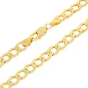10K Yellow Gold 6.5mm Mens Curb Cuban Italian Link Chain Pendant Necklace 28"