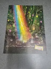 Skittles Sour Rainbow Lightning Print Ad 2001 8x11 Great To Frame