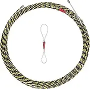 Piowio 20m/65FT Fish Tape Wire Guider Wire Threader Cable Puller for Electrical Wiring (20m Yellow+Black Diameter 5.5mm)
