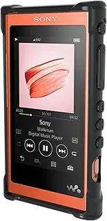 TPU Case Cover for Sony Walkman NW-A55 and NW-A55L Player, with charger dust cap cover, corner bumpers and screen protector. (Black)