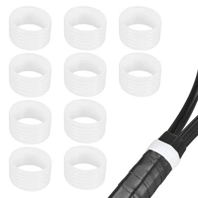 10-Pack Tennis Racket Silicone Ring for Pickleball/Badminton[White]