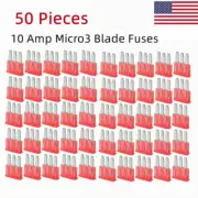 10A Amp Micro3 3-Pin Prong Blade Fuse 10A 32V Automotive Car Truck Boat Marine