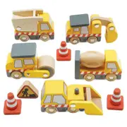 5pc Le Toy Van Construction Set w/ Signs/Cones Kids 9x6cm Wooden Toy 2y+