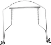 Abaodam 10Holes Harmonicas Neck Holder Metal Frame Harp Rack for Hands Playing Lightweight and Durable Harmonica Accessory Silver