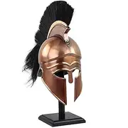 Medieval Warrior Greek Corinthian Wearable Armor Helmet with Plumes & Hairs | Leather Liner | Roman Trojan Warrior Knight Spartan LARP Costume Silver (Corinthian Copper)
