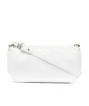 One shoulder bag with imitation crocodile pattern One size White