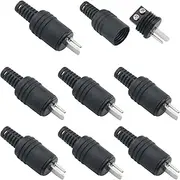 ZZLZX 8PCS 2 Pin DIN Speaker Plug Mini Round Flat Docking Plug Din Plug 1.8x0.6 inch for Audio Lamps Power Supply Signal Speaker DVD Player Cable Soldering Connection Plug Black