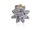 Pave 0.10 Cts Round Brilliant Cut Diamonds Nose Stud In 750 Solid 18K Gold