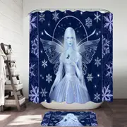 Fantasy Art Snowflakes and Stunning Snow Fairy Shower Curtain