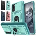 For Samsung Galaxy S20 FE 5G Shockproof Camera Slide Case Ring Kickstand Cover