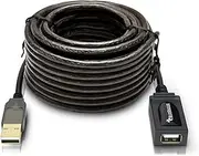 USB Extension Cable (5M, USB 2.0, Active, Type A Male to Female, Repeater Cable) - Compatible with Game Consoles, Printer, Camera, Webcam, Flash/Hard Drive, Keyboard