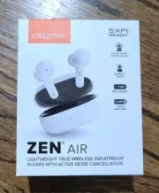 NWT Creative Zen Air True Wireless Earbuds Sweatproof Noise Cancellation SXFI