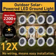 Solar Powered LED Buried Inground Recessed Light Garden Deck Pathway Outdoor