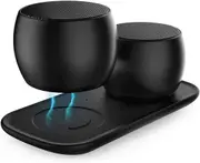 F1 Aluminium Alloy Stereo Wireless Bluetooth Speaker with Charging Dock, Support Hands-free(Black)