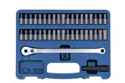 Laser Tools Low Profile Ratchet Bit Set 40pc Hex Torx Tamper Torx Spline 8770