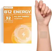 Energy Patches - Instant Improved Energy and Focus with Vitamin B12, C, B6, Iron, Guarana and Garcinia Cambogia - 1 Month Supply