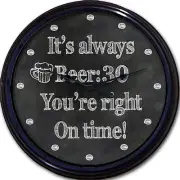 Beer:30 Chalkboard Wall Clock Pub Mug Brew Ale Liquor Alcohol New 10"