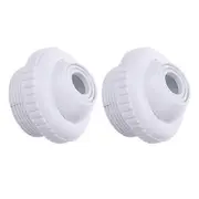 2Pcs Adjustable Pool Jet Nozzles Directional Flow Eyeball Inlet Jet 1-1/2 Inch Thread Durable Plastic SPA Return Jet Fittings white