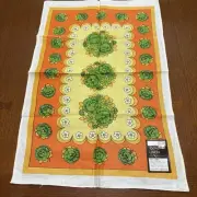 Vintage Woolworth Tea Towel 100% Linen Pop Art Floral Yellow Green New Old Stock