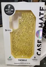 Case-Mate Twinkle Case for Samsung Galaxy S21 FE 5G Gold Glitter Shockproof