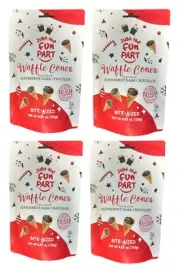 4x Just The Fun Part Bite-Size Crispy Mini Waffle Cones Peppermint Dark Chocolat