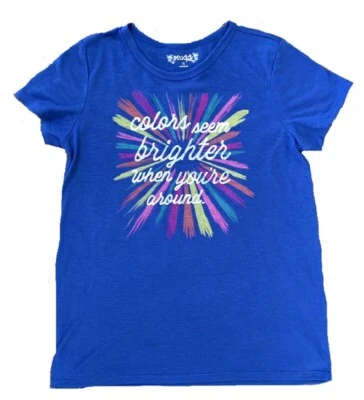 Mudd (Girls 12) T-Shirt - Colors Seem Brighter When You're Around Tee - Blue