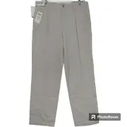 Dockers Mens Pants Size 32x32 Beige Classic Fit Pleated Khakis Comfort Waist
