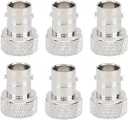 6Pcs Ni Plate SMA Male to BNC Female Adapter, Copper Inner Core, Screw On Combination for Antennas and Cordless LAN Devices, High Performance Material, Easy to Install