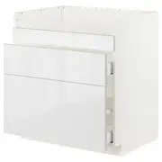 METOD / MAXIMERA base cb f HAVSEN snk/3 frnts/2 drws, white/Ringhult white, 80x60x80 cm
