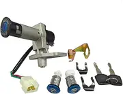 Ignition Switch for GY6 50cc 152cc 150cc 4 Wire Plug Motorcycle Ignition Switch Seat with 2 Keys Lock Set Motorcycle Ignition Switch Lock