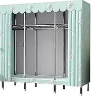 Wardrobe Portable Canvas Wardrobe, Large Clothes Closet Storage Organizer with Hanging Rail, Shelves, Fabric Cover, for Bedroom, Living Room,A-165x45x170cm