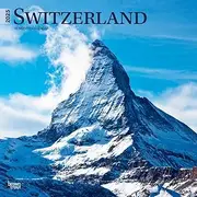 Switzerland | 2025 12 x 24 Inch Monthly Square Wall Calendar | Plastic-Free | BrownTrout | Travel Europe Swiss Alps