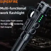 LED/Yellow/UV/Red 4 in 1 Flashlight Magnetic/Power Bank Function USB-C Torch