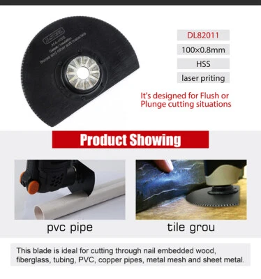 2pc-pk HSS Carpet Insulation Box Wood Multi Tool Half Round Saw Blade Dia.100mm