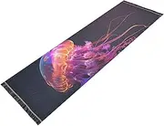YXYZRMY Washable Runner Rug Purple Jellyfish Black 2’ x 6’ Non Slip Runner Rug for Hallways Entryway Bedroom Floor Carpet Runner- Soft Thin Mat with Rubber Backing for Family Pet