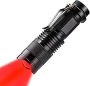High Power Red LED Flashlight - Powerful Single Mode Red Light Torch for Astronomy, Aviation, Night Observation - Black