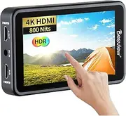 Desview R5II Camera Field Monitor 800nits 5.5 inch Full Touch Screen Camera Monitor with 3D LUT HDR Waveform Video Peaking Focus Assist 4K HDMI Input 8V DC Output for DSLR