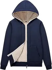 [PEHMEA] Women's Full Zip Fleece Hoodie Warm Sherpa Lined Sweatshirt Winter Jackets with Pockets