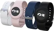 4 Pack Princess Cruise Medallion Holders for Kids and Adults, Silicone Wristbands for Carnival Ocean Medallion - 2 Sizes (S/M and M/L) in One Pack, Black and Dark Blue (M/L), Pink and White (S/M)